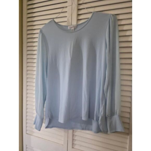 Naked Zebra Blouse Women Blue Medium New With Tags Elegant & Versatile Top - Picture 1 of 8